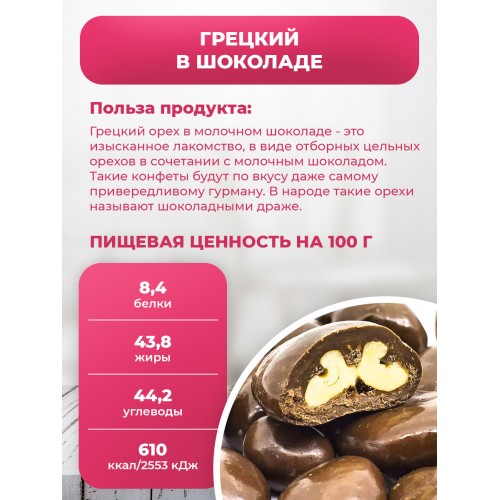 Грецкий орех в тёмном шоколаде в Банке